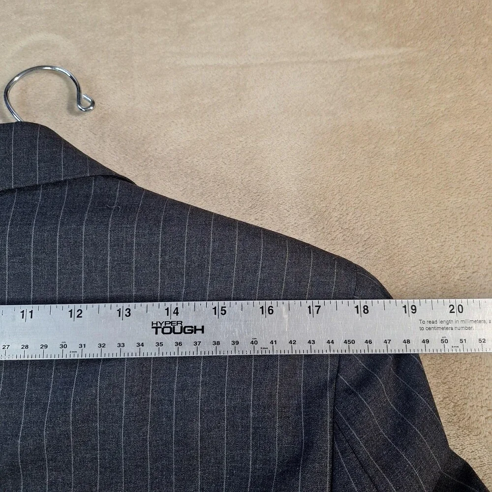 Anderson-Little Suit Mens 40 Long 34W Gray Wool Stripe Single Vent 2 Btn USA